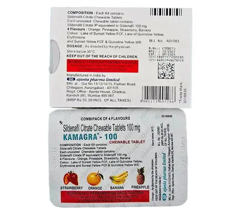 Kamagra 100 Chewable - Dropsuri masticabile cu arome - Kamagra Jelly Romania