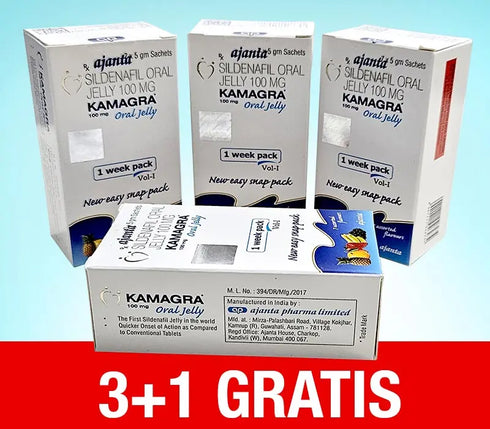 KAMAGRA ORAL JELLY – OFERTĂ DE 3 CUTII +1 GRATIS Capsule cu gel pentru erecție rapidă
